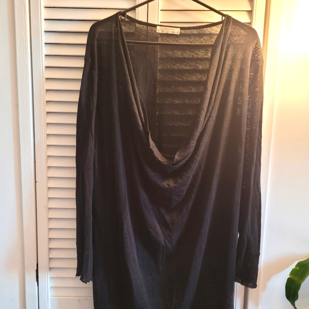 Zara W&B Collection ripped edges Long Sweater Size S